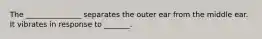 The _______________ separates the outer ear from the middle ear. It vibrates in response to _______.