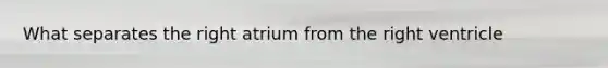What separates the right atrium from the right ventricle