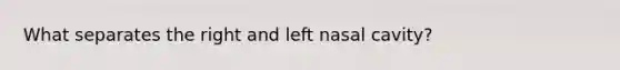 What separates the right and left nasal cavity?