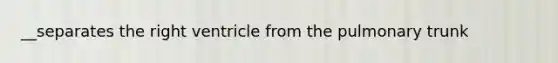 __separates the right ventricle from the pulmonary trunk