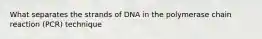 What separates the strands of DNA in the polymerase chain reaction (PCR) technique