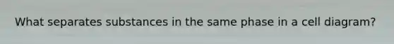 What separates substances in the same phase in a cell diagram?