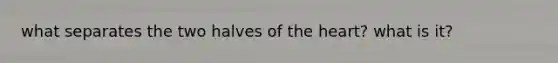 what separates the two halves of the heart? what is it?