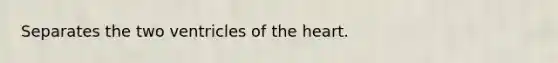 Separates the two ventricles of the heart.