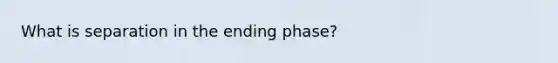 What is separation in the ending phase?