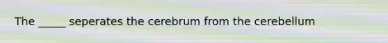 The _____ seperates the cerebrum from the cerebellum