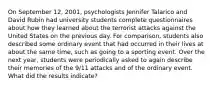 On September 12, 2001, psychologists Jennifer Talarico and David Rubin had university students complete questionnaires about how they learned about the terrorist attacks against the United States on the previous day. For comparison, students also described some ordinary event that had occurred in their lives at about the same time, such as going to a sporting event. Over the next year, students were periodically asked to again describe their memories of the 9/11 attacks and of the ordinary event. What did the results indicate?