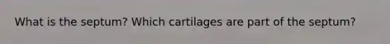 What is the septum? Which cartilages are part of the septum?