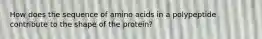 How does the sequence of amino acids in a polypeptide contribute to the shape of the protein?