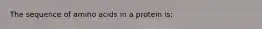 The sequence of amino acids in a protein is: