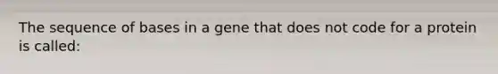 The sequence of bases in a gene that does not code for a protein is called: