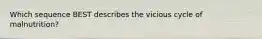 Which sequence BEST describes the vicious cycle of malnutrition?