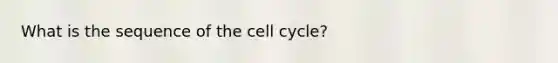 What is the sequence of the cell cycle?