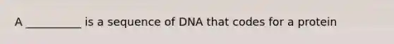 A __________ is a sequence of DNA that codes for a protein