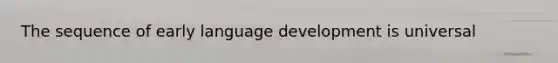 The sequence of early language development is universal