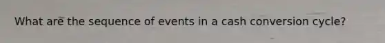 What are the sequence of events in a cash conversion cycle?