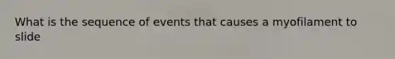 What is the sequence of events that causes a myofilament to slide