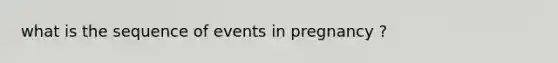 what is the sequence of events in pregnancy ?