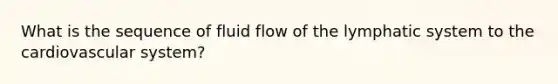 What is the sequence of fluid flow of the lymphatic system to the cardiovascular system?