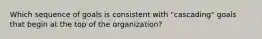 Which sequence of goals is consistent with "cascading" goals that begin at the top of the organization?