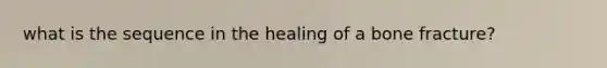 what is the sequence in the healing of a bone fracture?