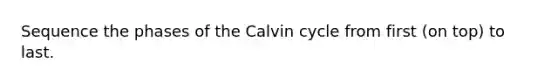 Sequence the phases of the Calvin cycle from first (on top) to last.