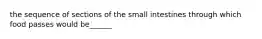 the sequence of sections of the small intestines through which food passes would be______