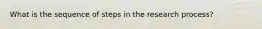 What is the sequence of steps in the research process?