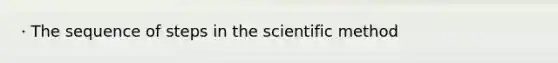 · The sequence of steps in the scientific method