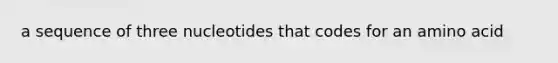 a sequence of three nucleotides that codes for an amino acid
