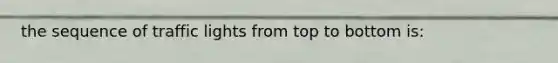 the sequence of traffic lights from top to bottom is: