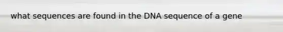 what sequences are found in the DNA sequence of a gene