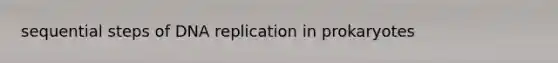 sequential steps of <a href='https://www.questionai.com/knowledge/kofV2VQU2J-dna-replication' class='anchor-knowledge'>dna replication</a> in prokaryotes