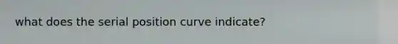 what does the serial position curve indicate?