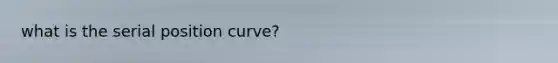 what is the serial position curve?