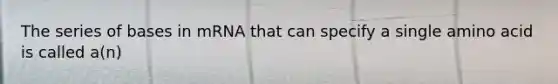 The series of bases in mRNA that can specify a single amino acid is called a(n)