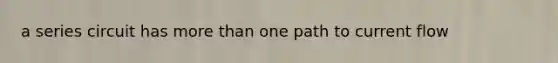 a series circuit has more than one path to current flow