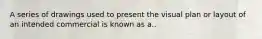 A series of drawings used to present the visual plan or layout of an intended commercial is known as a..