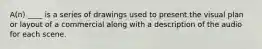 A(n) ____ is a series of drawings used to present the visual plan or layout of a commercial along with a description of the audio for each scene.