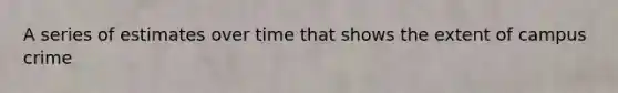 A series of estimates over time that shows the extent of campus crime