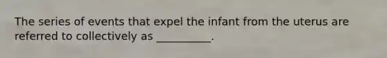 The series of events that expel the infant from the uterus are referred to collectively as __________.