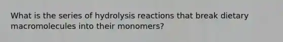 What is the series of hydrolysis reactions that break dietary macromolecules into their monomers?