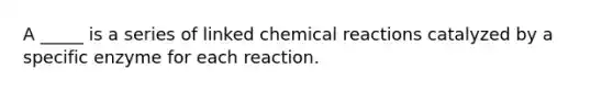 A _____ is a series of linked <a href='https://www.questionai.com/knowledge/kc6NTom4Ep-chemical-reactions' class='anchor-knowledge'>chemical reactions</a> catalyzed by a specific enzyme for each reaction.