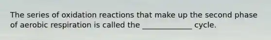 The series of oxidation reactions that make up the second phase of aerobic respiration is called the _____________ cycle.