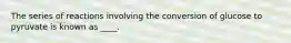 The series of reactions involving the conversion of glucose to pyruvate is known as ____.
