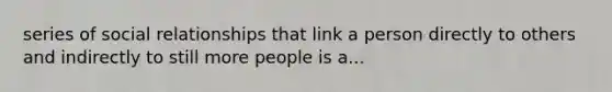 series of social relationships that link a person directly to others and indirectly to still more people is a...