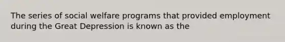 The series of social welfare programs that provided employment during the Great Depression is known as the