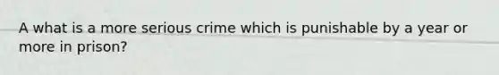 A what is a more serious crime which is punishable by a year or more in prison?