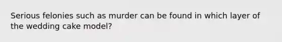 Serious felonies such as murder can be found in which layer of the wedding cake model?