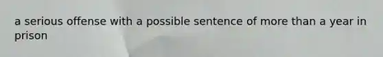 a serious offense with a possible sentence of more than a year in prison